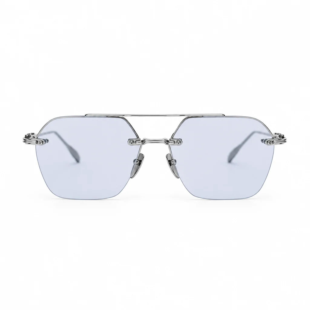 Chrome Hearts Unisex Silver &amp; Light Purple Fluid Optical Glasses