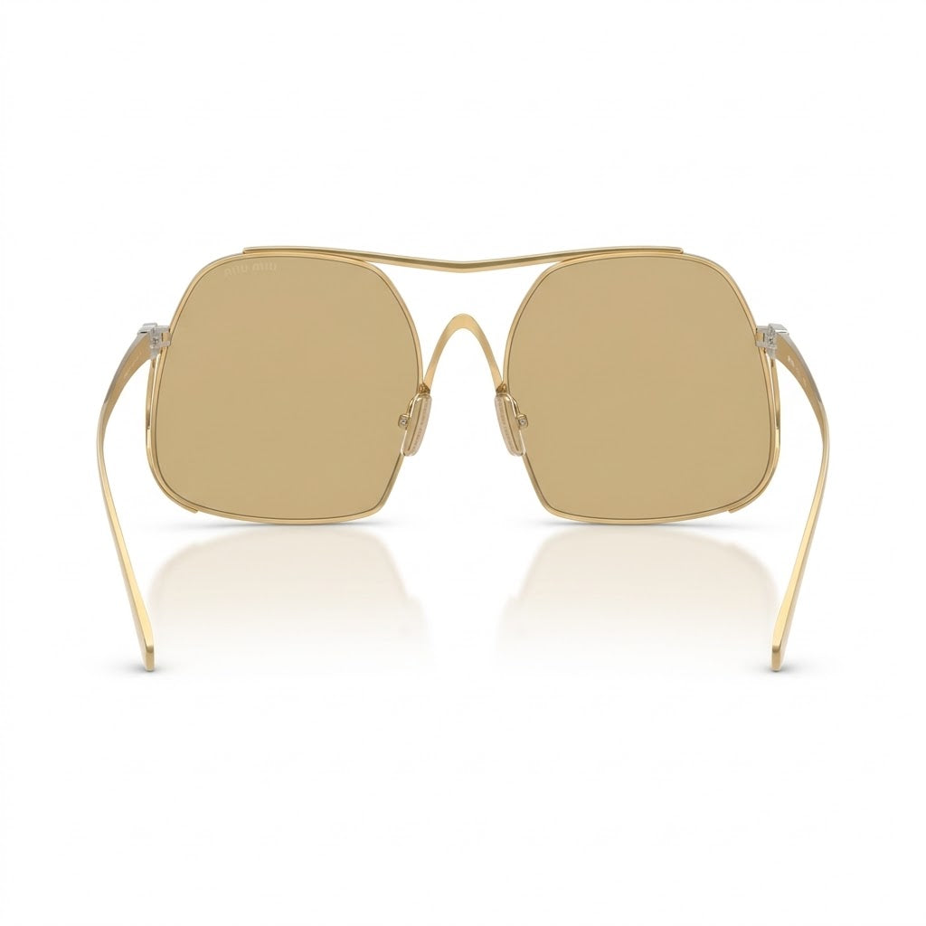 Miu Miu MU A55S Women Square Gold / Yellow Sunglasses