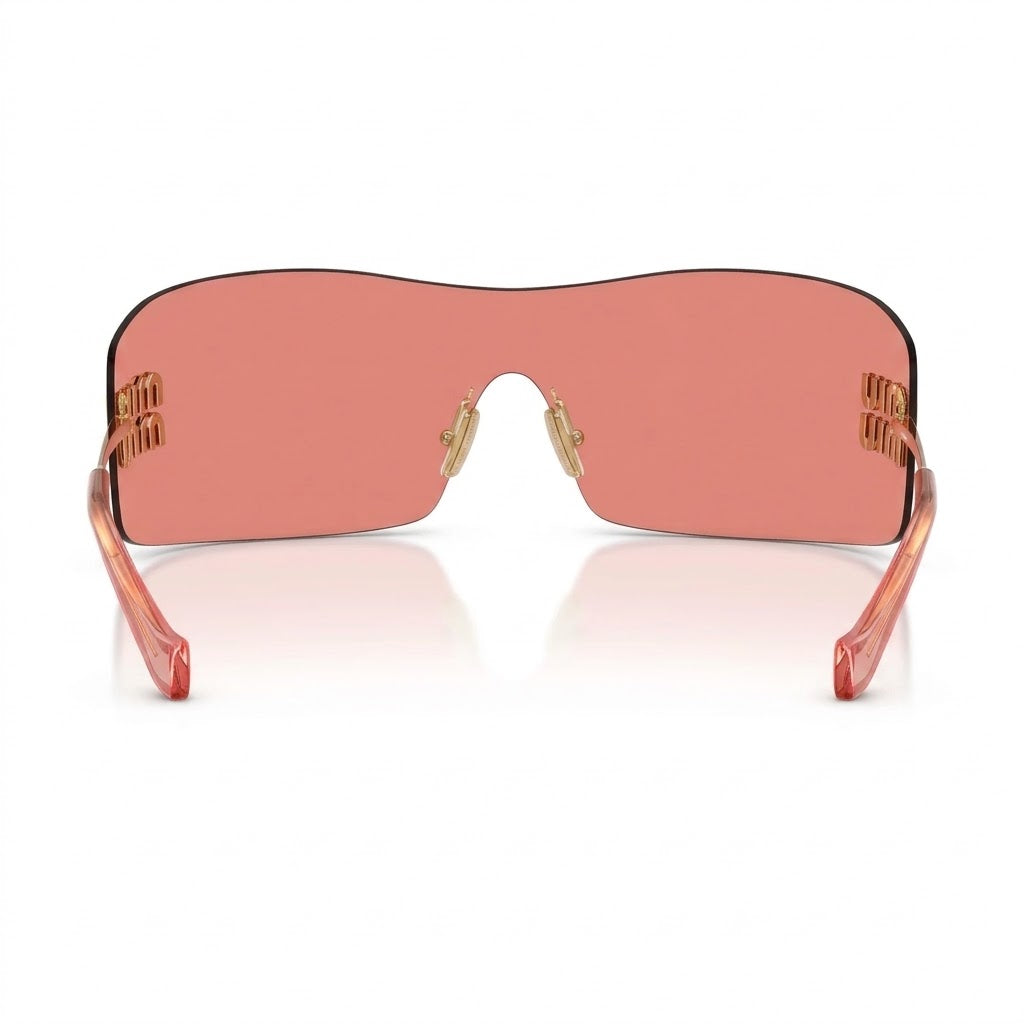 Miu Miu Aube Women Rimless Gold Metal Red Sunglasses
