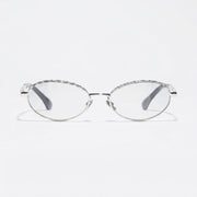 Chanel Women Oval Silver / Light Gray Sunglasses