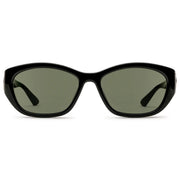 Black oversized luxury sunglasses with dark green lenses for men and women