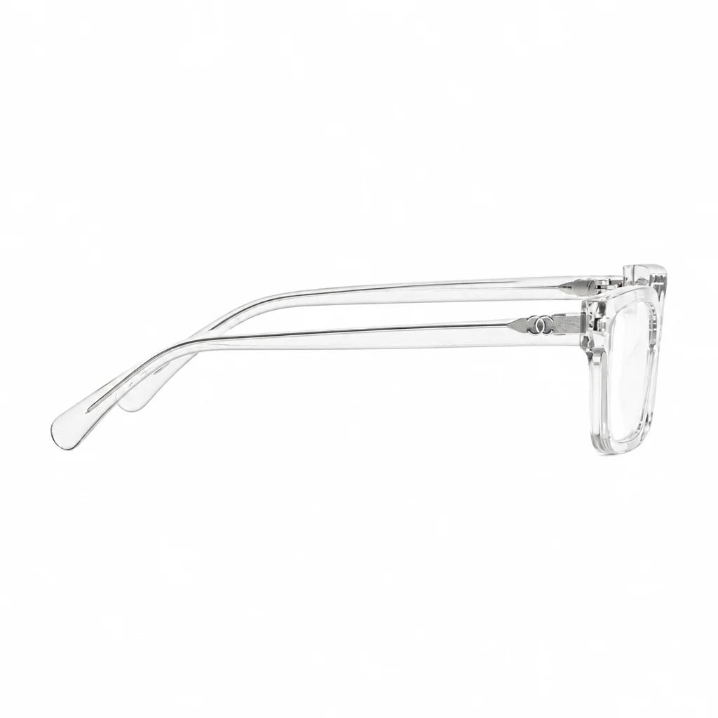 Chanel Women Rectangular Transparent Grey Optical Glasses
