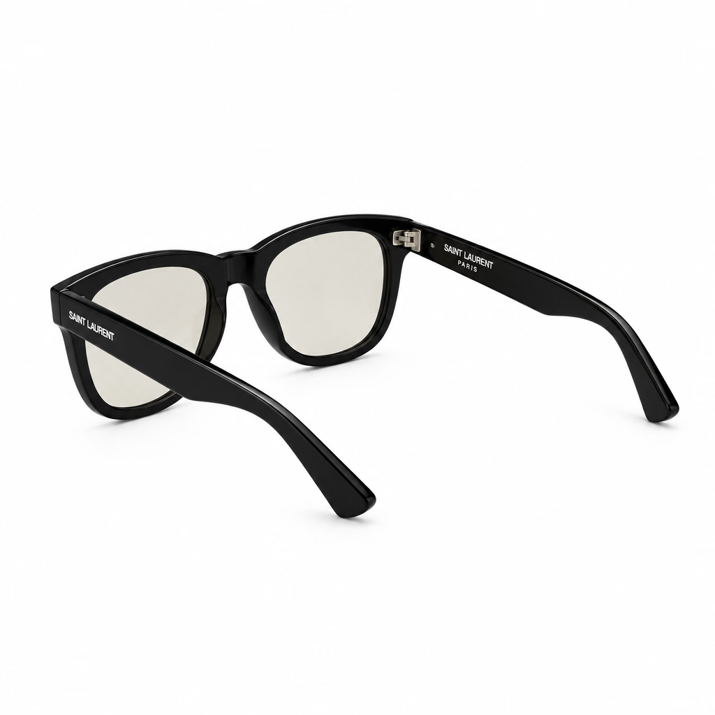 Saint Laurent Women SL 815 Romy Squared Oval Black / Light Yellow Sunglasses