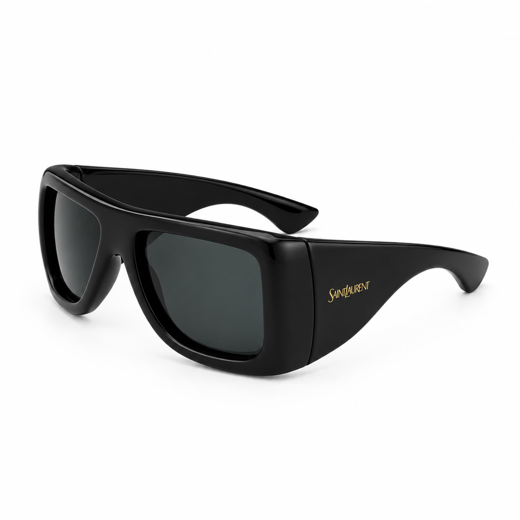 Saint Laurent Women SL 902 Howl Oversized Pillowed Black Sunglasses