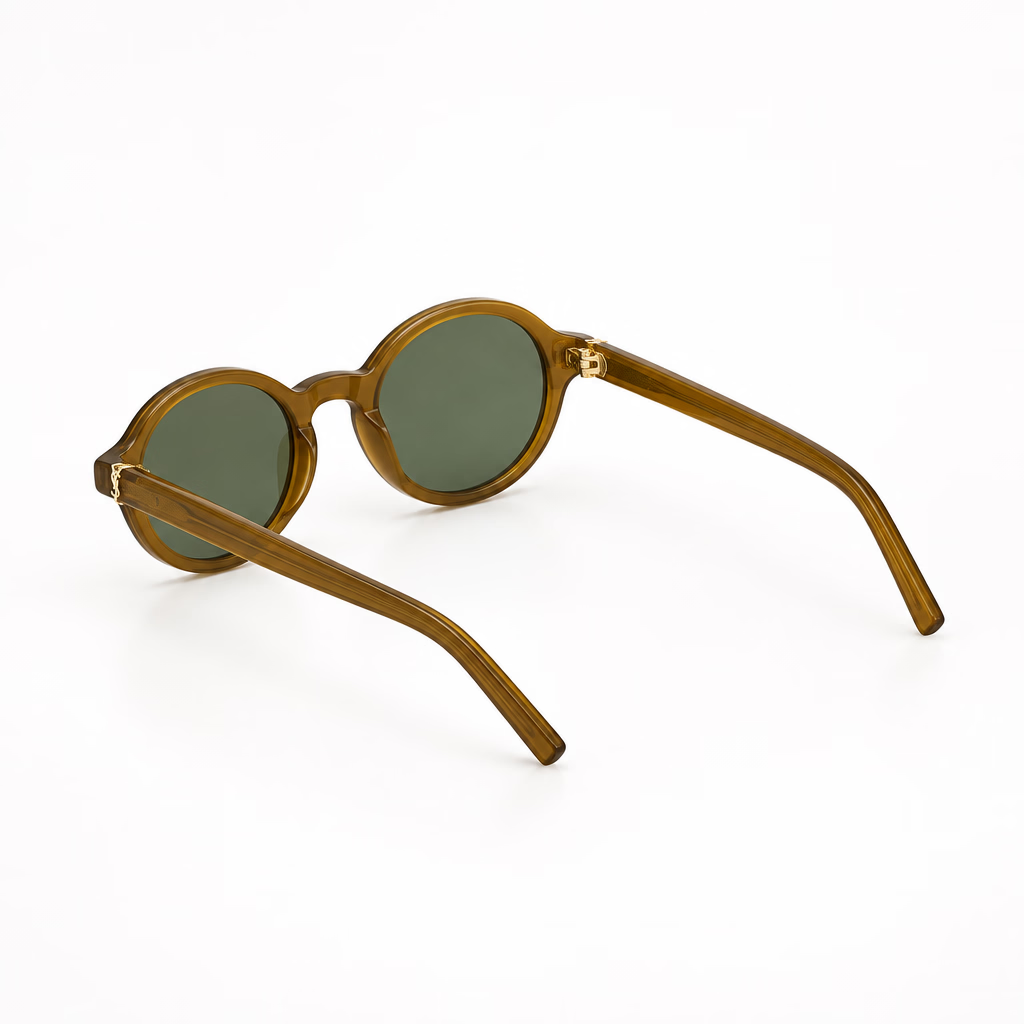 Saint Laurent Unisex SL M161 Oval Transparent Cognac Brown Sunglasses