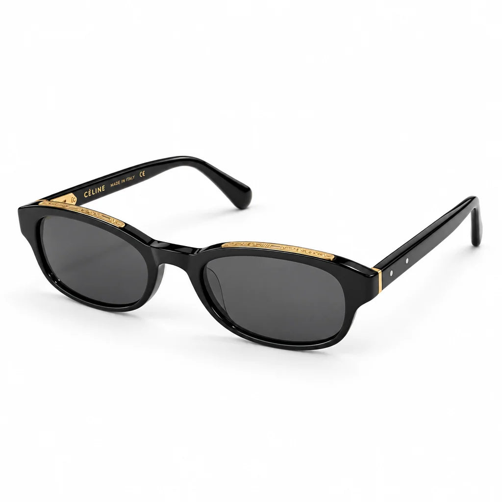 Chrome Hearts Unisex Low Rider Black & Gold Gothic Sunglasses
