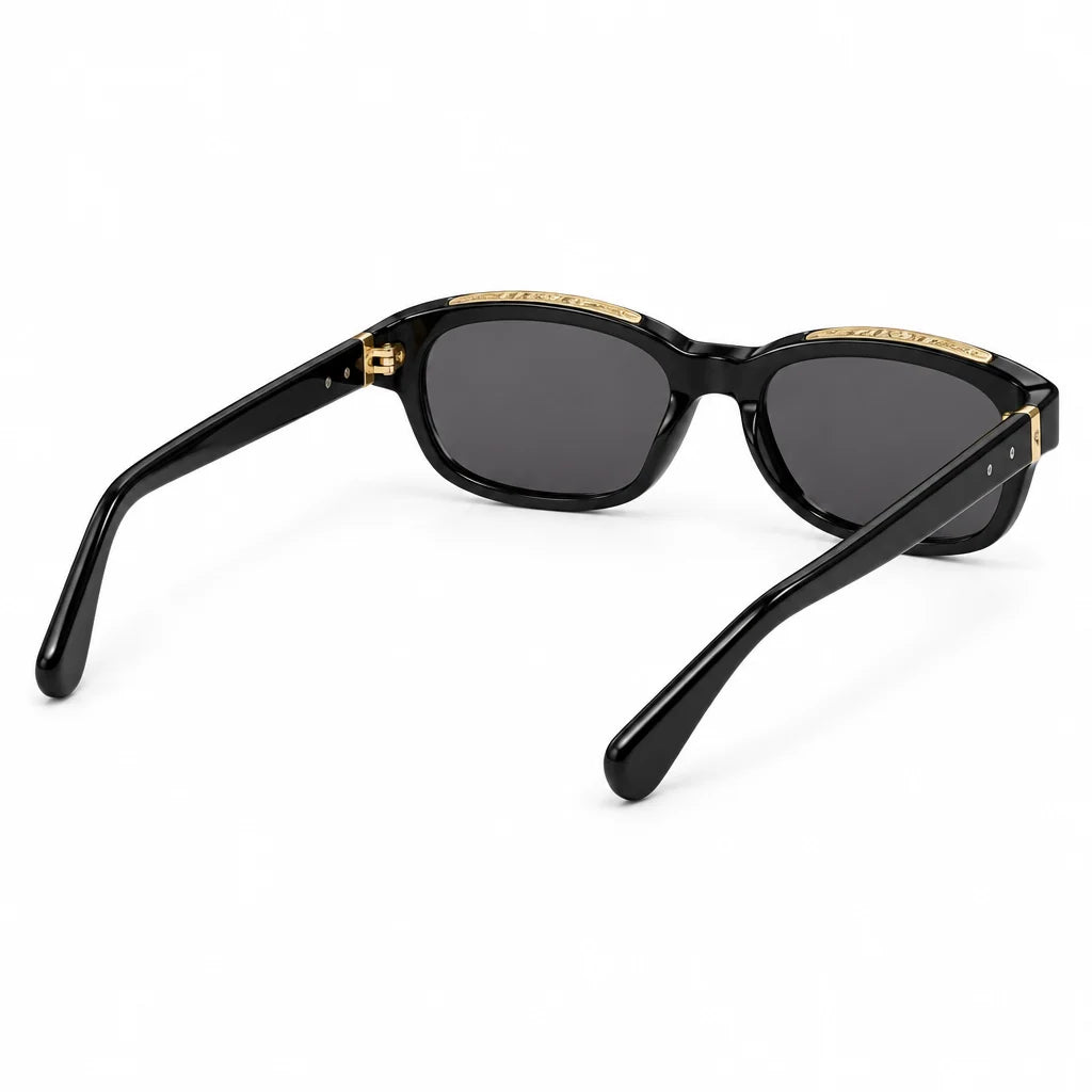 Chrome Hearts Unisex Low Rider Black & Gold Gothic Sunglasses