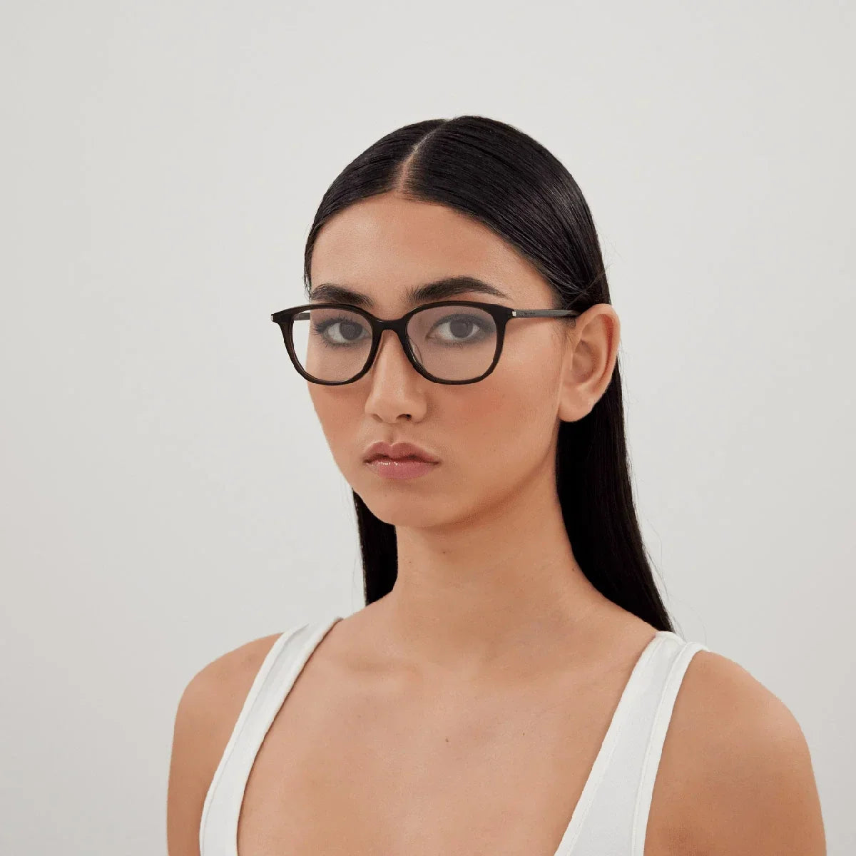 Saint Laurent SL 644/F Unisex Transparent Black Eyeglasses