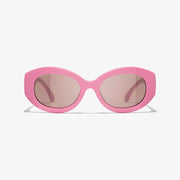 Chanel Women Oval Pink Sunglasses