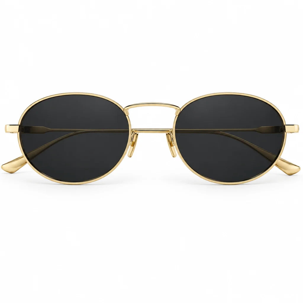 Saint Laurent Unisex SL 799 003 Gold Oval Black Sunglasses