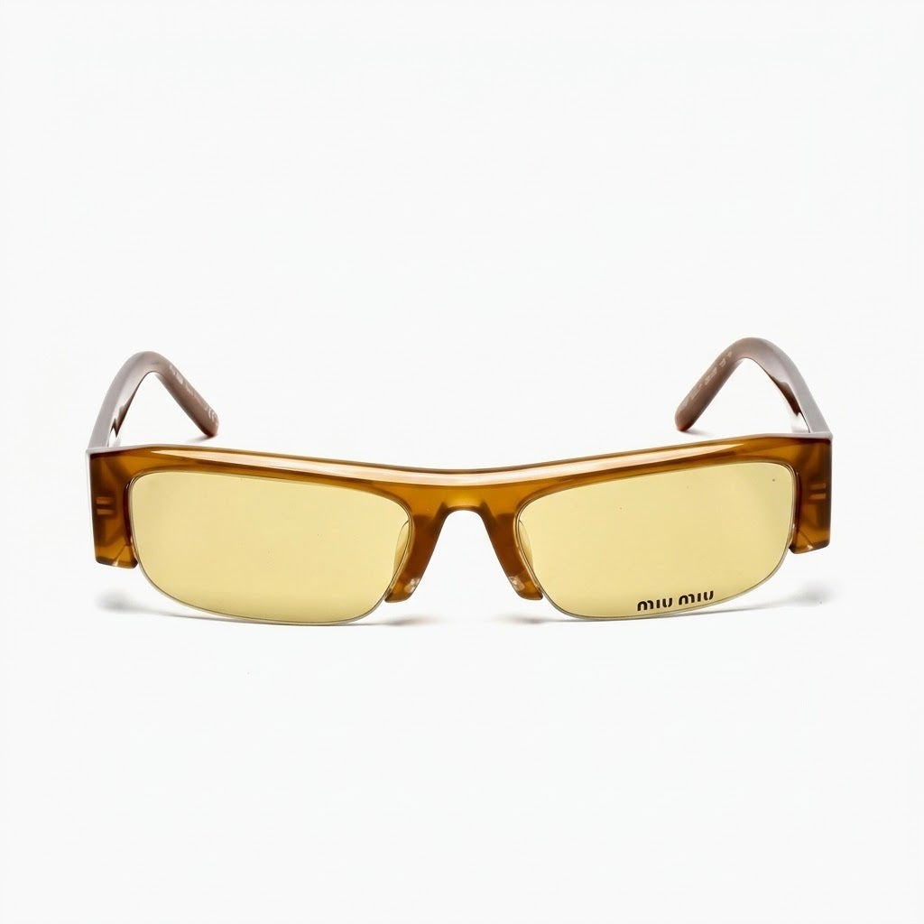 Miu Miu Vedette Women Honey Amber / Caramel Brown Sunglasses