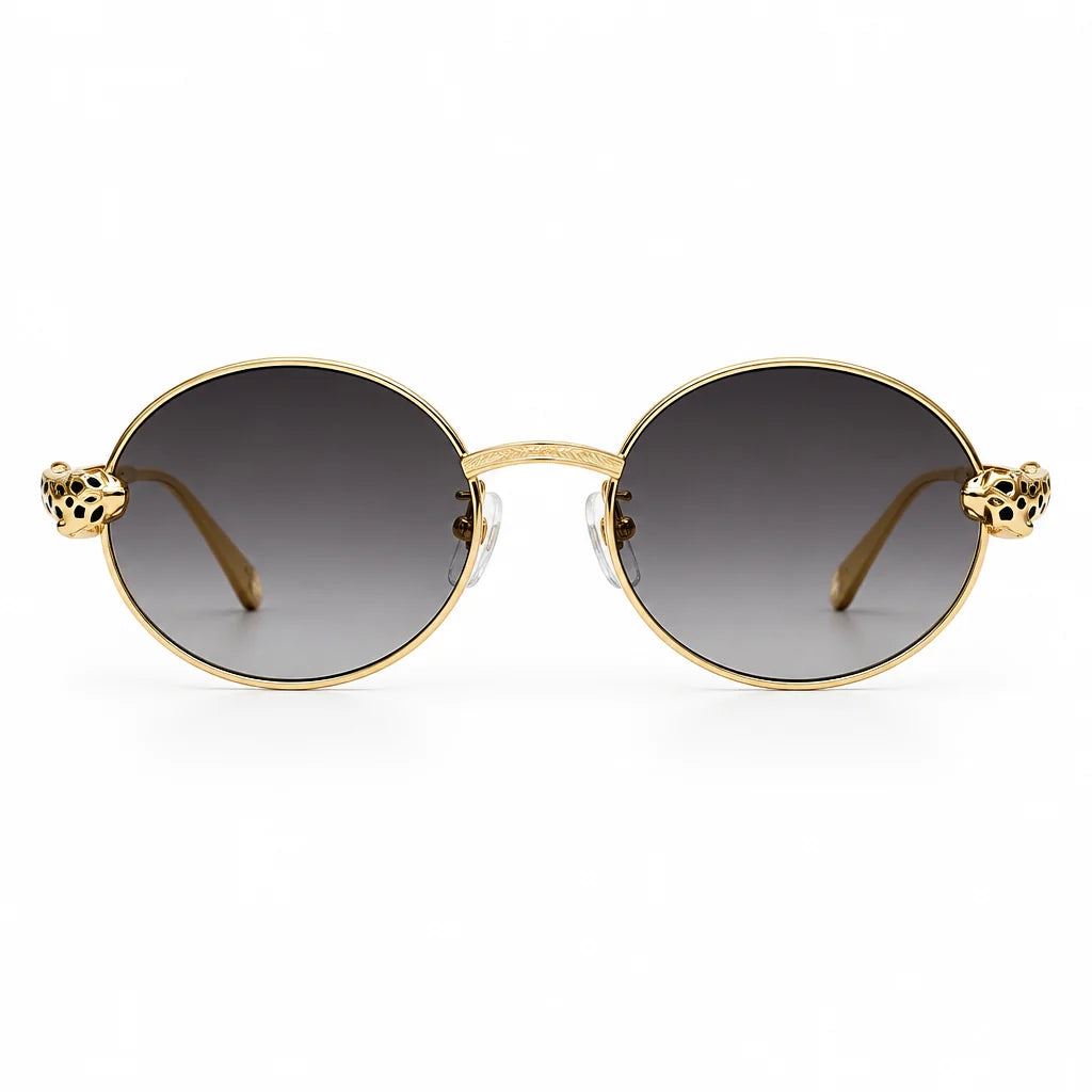 Cartier Panthère de C Women Round Grey Gradient Sunglasses