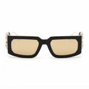Philipp Plein SPP119M Unisex Shiny Black & Gold with Brown Gradient Square Sunglasses