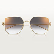 Cartier Clash de C Women Gold Finish Studded Temple Square Grey Gradient Sunglasses