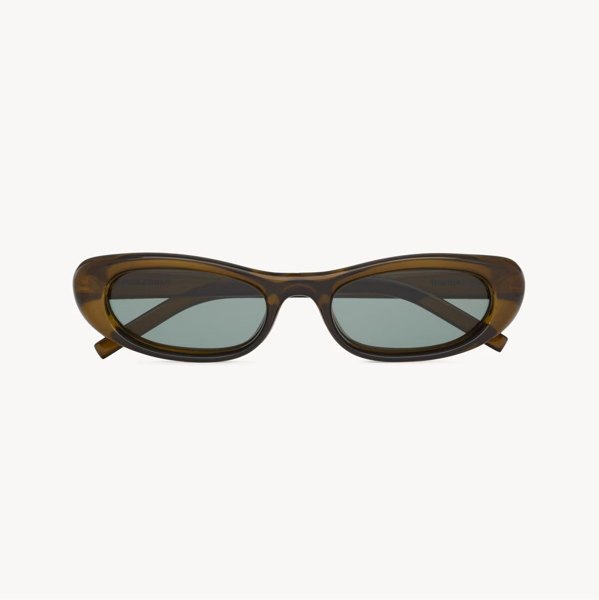 Saint Laurent Women SL 557 SHADE PLUMP Transparent Khaki Sunglasses
