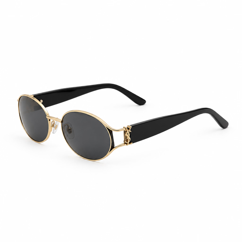 Saint Laurent Women SL M919 Oval Light Gold / Black Sunglasses