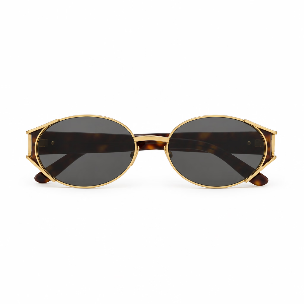 Saint Laurent Women SL M919 Oval Light Gold / Havana Sunglasses