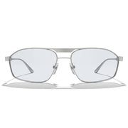 Balenciaga Men BB0416S 004 Silver / Light Grey Geometric Metal Sunglasses