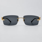 Cartier Panthère de Cartier Unisex Gold & Dark Grey Rimless Sunglasses