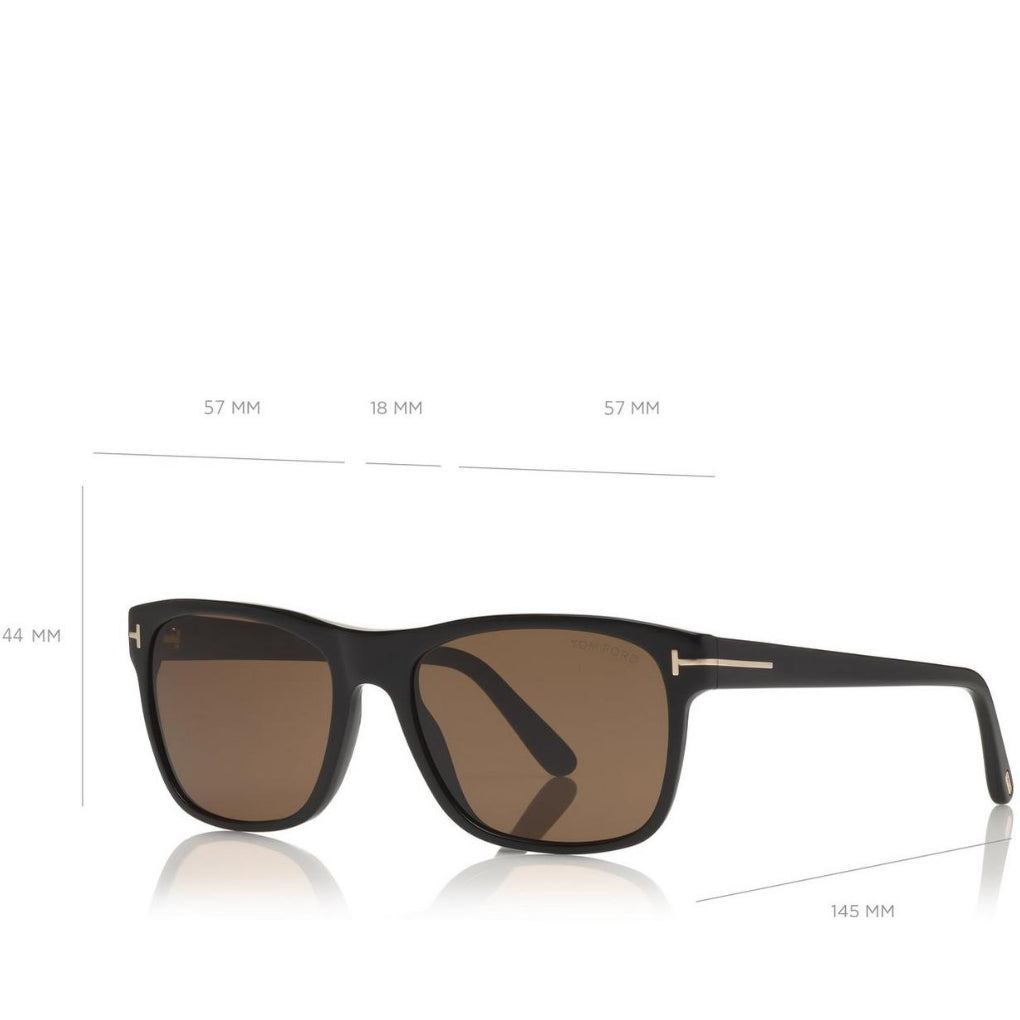 Tom Ford Women Square Frame Coil Black Sunglasses