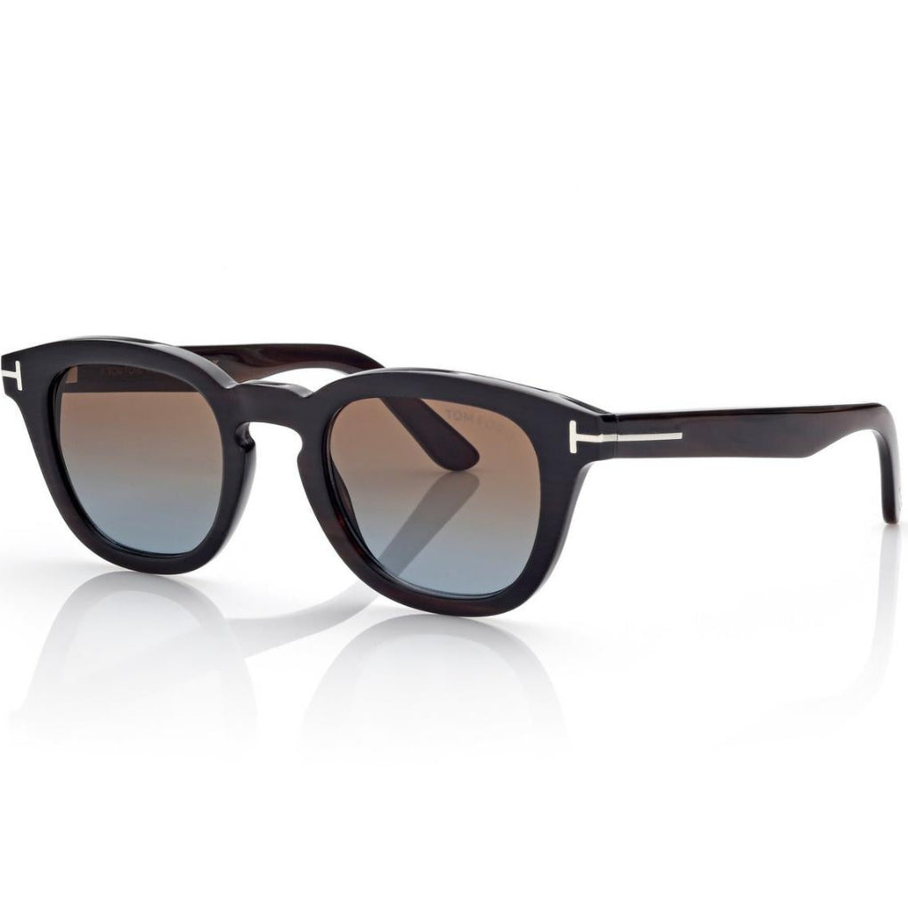 Tom Ford Men Round Sqaure Frame Brown Horn Sunglasses