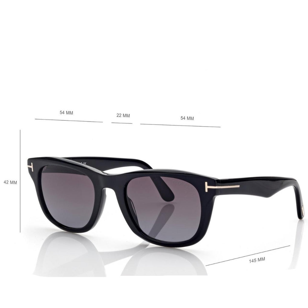 Tom Ford Men Round Sqaure Frame Shiny Dusty Black Sunglasses