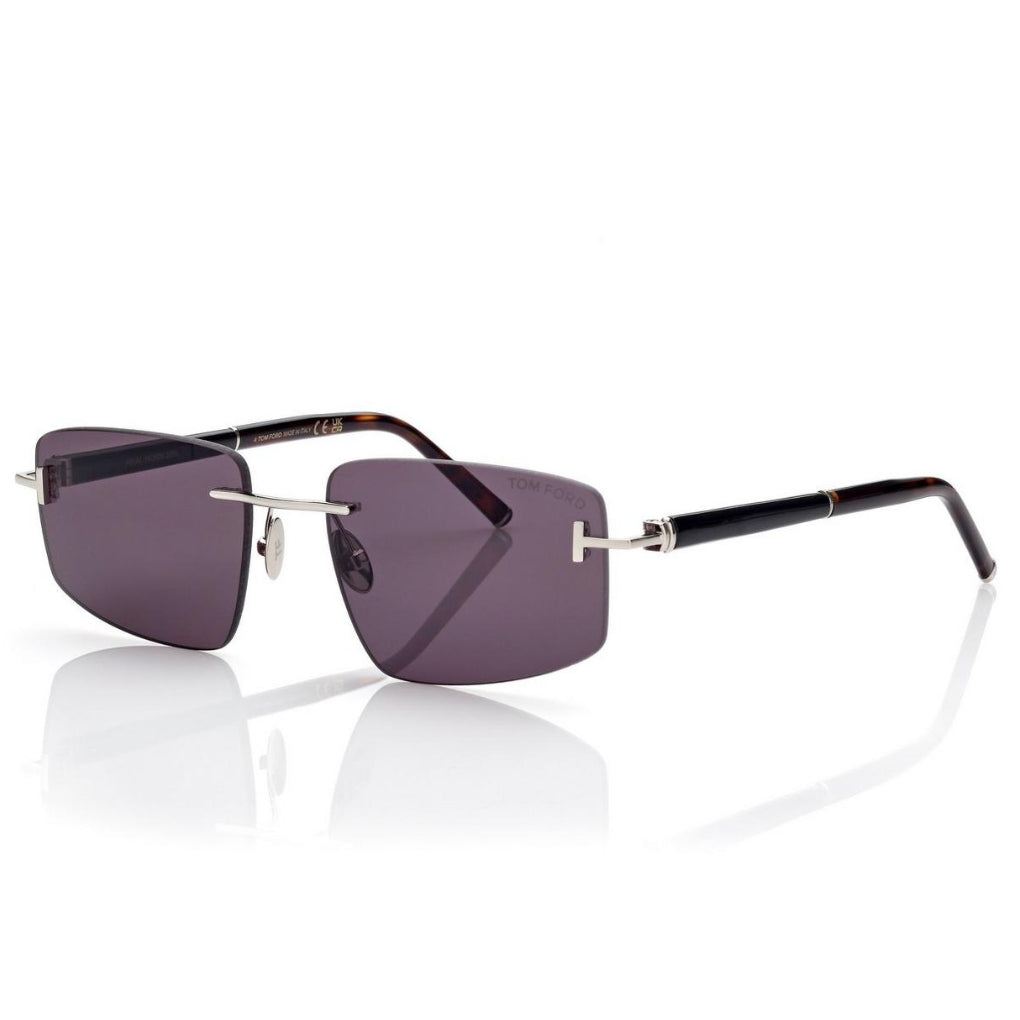 Tom Ford Women Rimless Frame Shiny Palladium Sunglasses