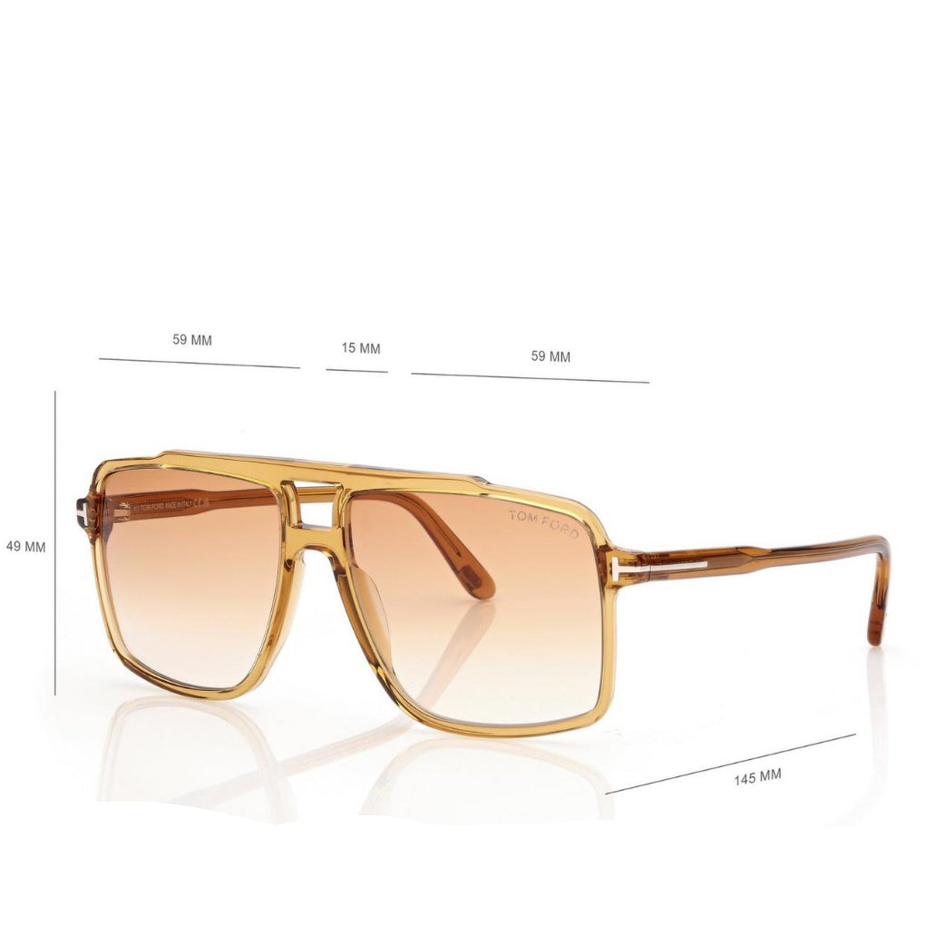 Tom Ford Men Navigator Frame Shiny Yellow Sunglasses