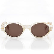 Tom Ford Men Round Frame Shiny Coloured Horn Sunglasses