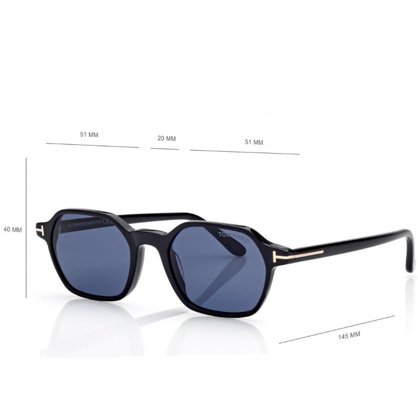 Tom Ford Men Square Frame Ebony Joey Sunglasses