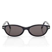 Tom Ford Women Oval Frame Matte Black Sunglasses