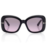 Tom Ford Women Square Frame Steel Black Sunglasses