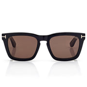 Tom Ford Men Sqaure Frame Shiny Soft Black Sunglasses