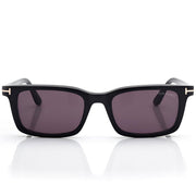 Tom Ford Men Rectangular Frame Shiny Black Sunglasses
