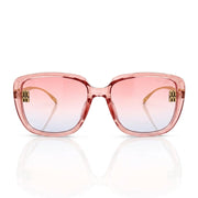 Miu Miu MU A08S Women Oversized Square Shield Transparent Pink / Pale Gold Sunglasses