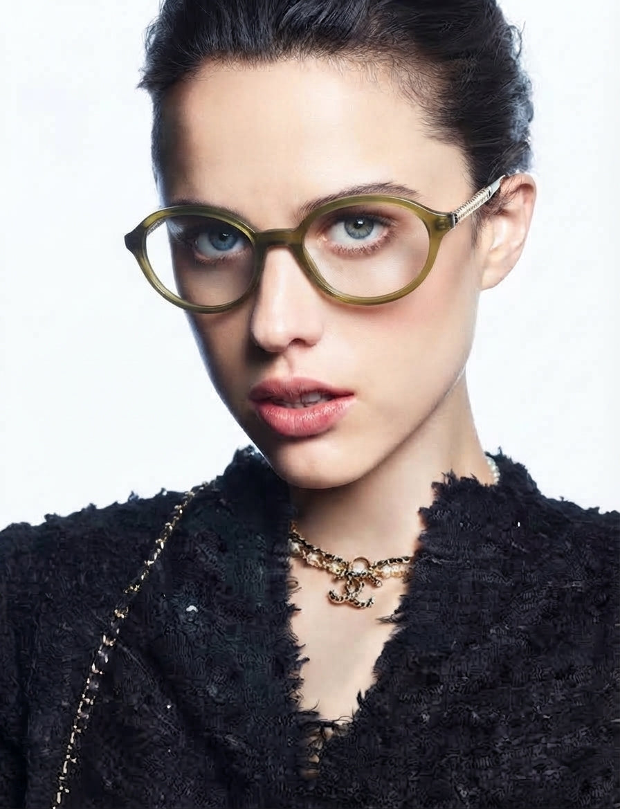 Chanel Women Optical Oval Yellow Eyeglasses