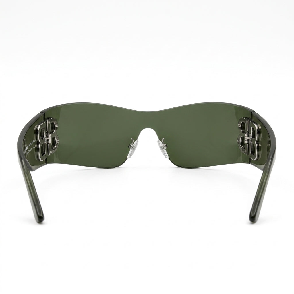 Balenciaga Unisex BB0359S Bossy Mask Shield Green Sunglasses