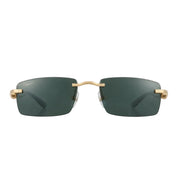Cartier Elongated C de Motif Men Rimless Green Sunglasses