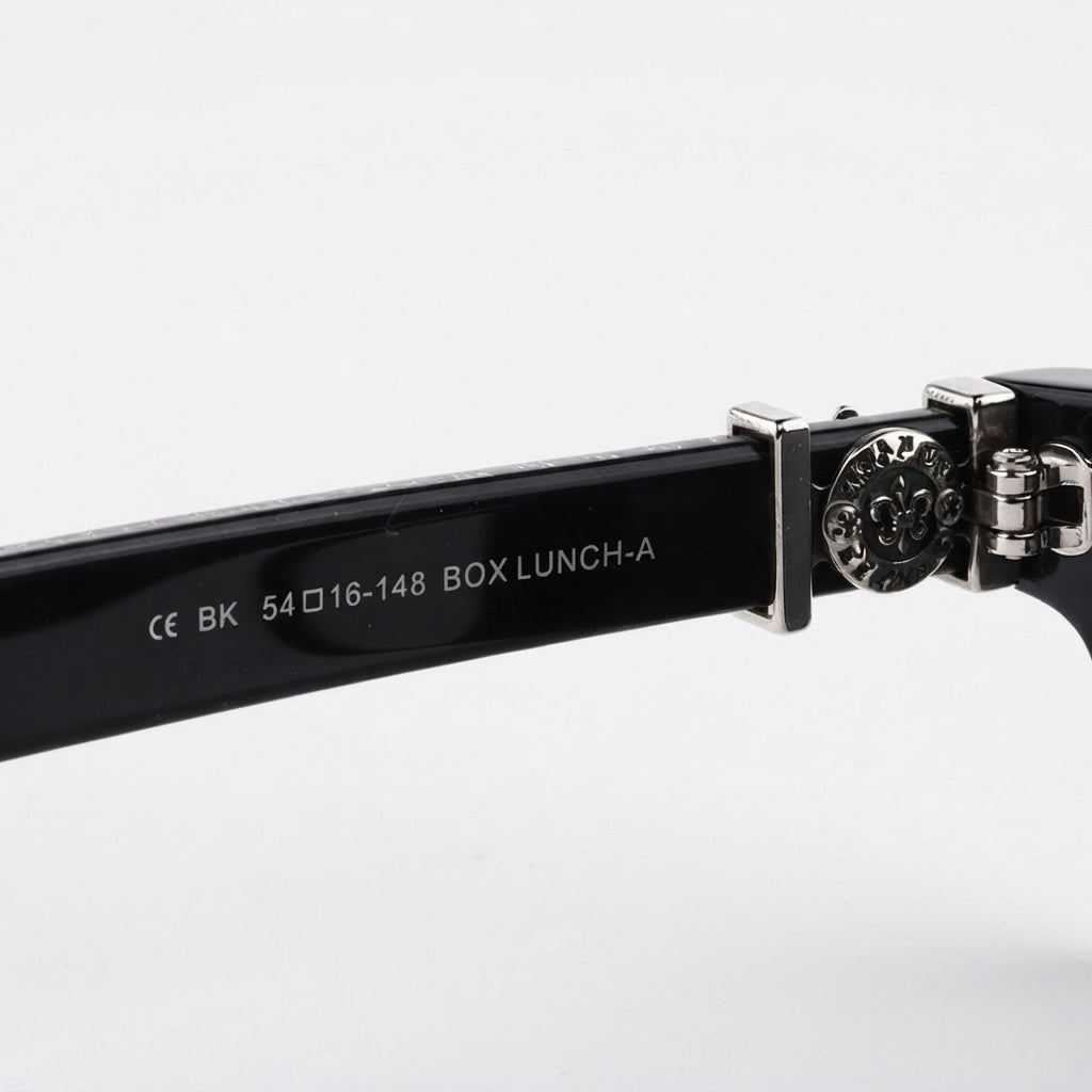 Chrome Hearts Unisex Box Lunch-A 1855 Black & Silver Gothic Sunglasses