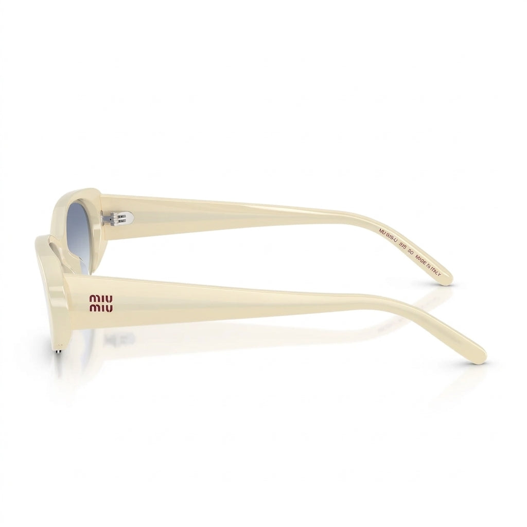Miu Miu Women Vedette Oval Cut-Out Light Blue Gradient Sunglasses