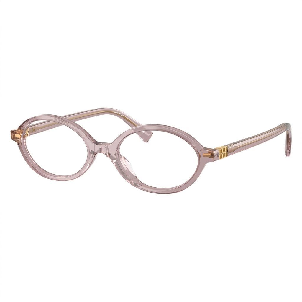 Miu Miu Women Regard Oval Transparent Pink Optical Glasses