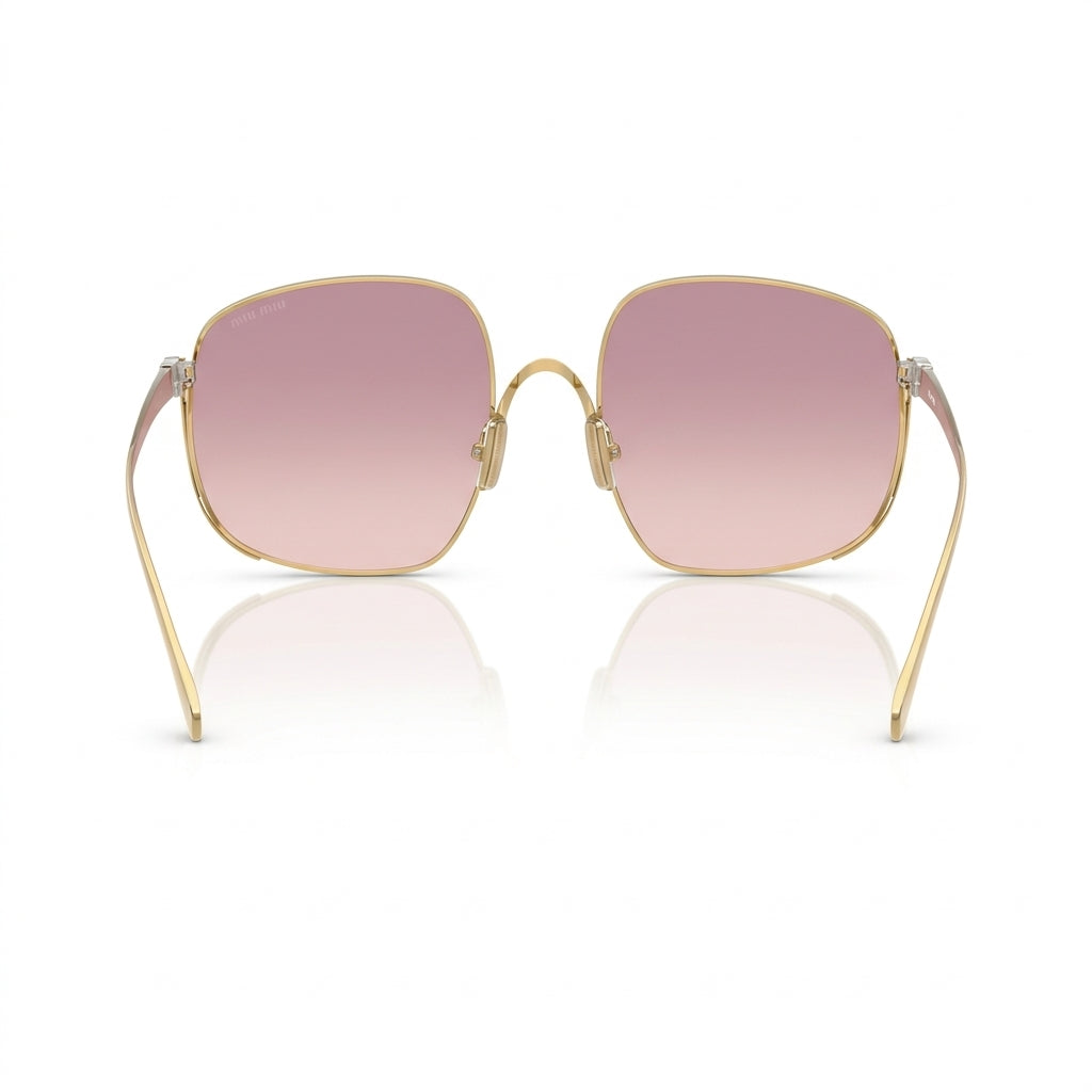 Miu Miu Women MU A57S Oversized Square Pale Gold / Pink Violet Gradient Sunglasses