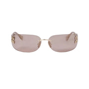 Miu Miu Aube Women Rimless Bronze Sunglasses