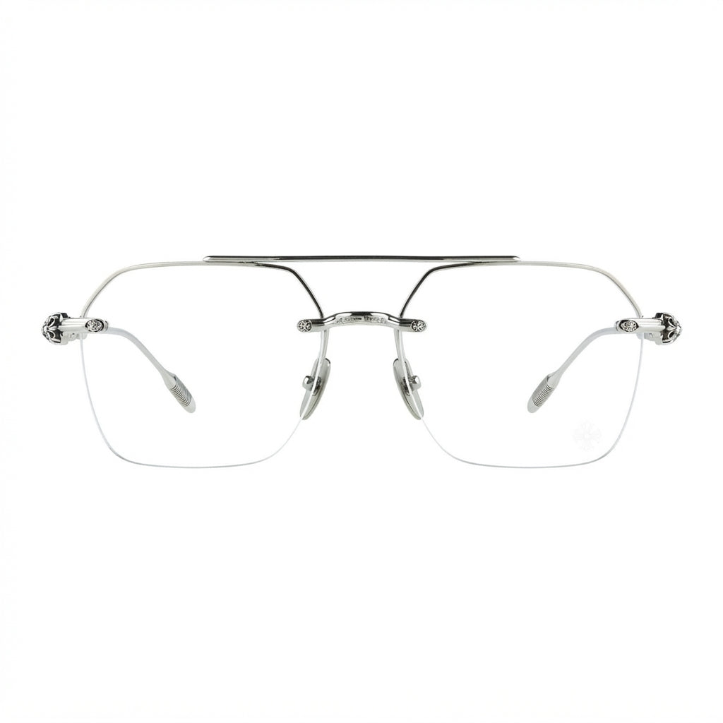 Chrome Hearts Unisex Silver Transparent Fluid Optical Glasses