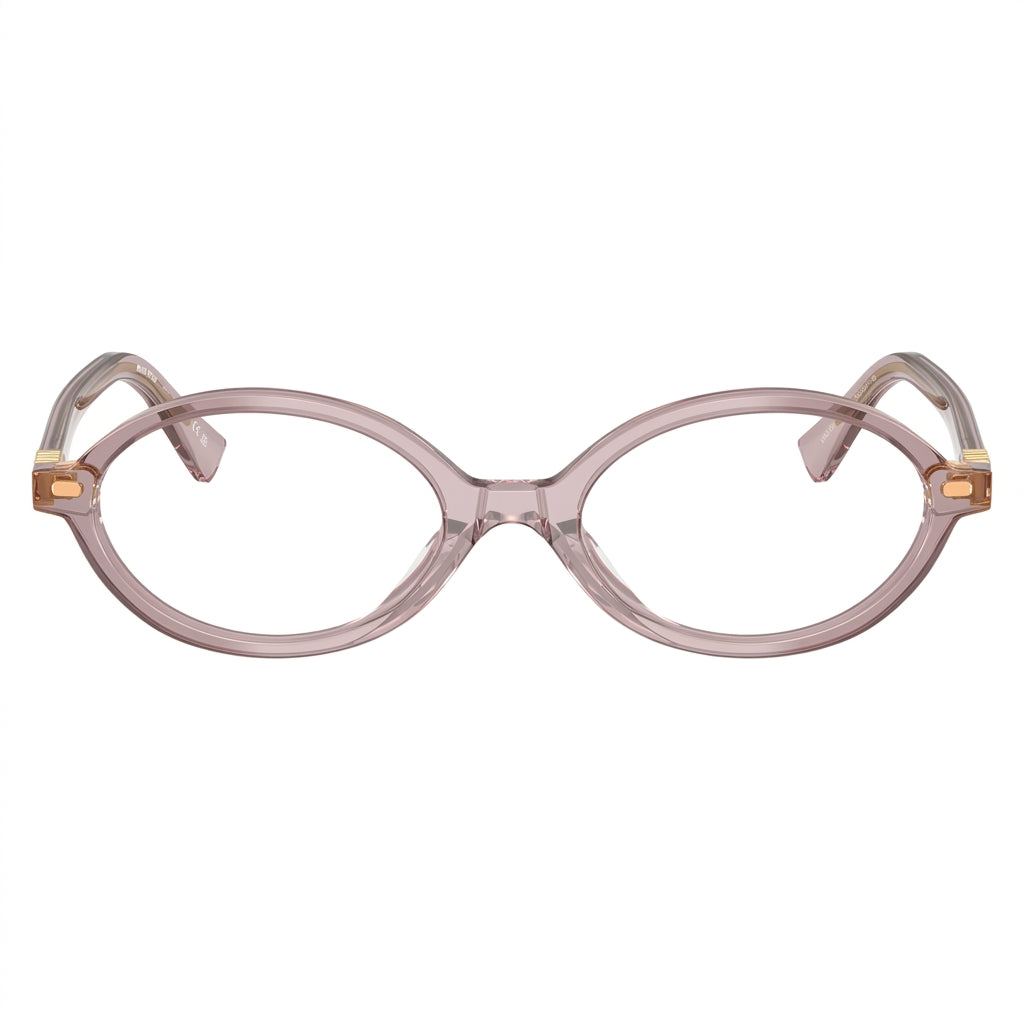 Miu Miu Women Regard Oval Transparent Pink Optical Glasses
