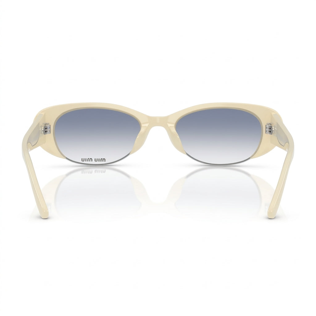 Miu Miu Women Vedette Oval Cut-Out Light Blue Gradient Sunglasses