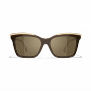 Chanel Women Butterfly Light Brown Sunglasses