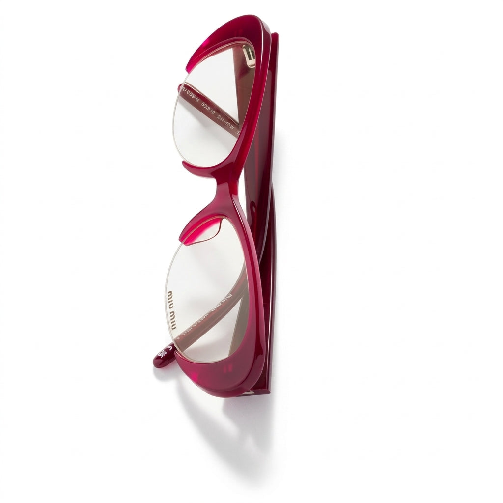 Miu Miu Women Vedette Oval Cut-Out Blue-ray Transparent Sunglasses