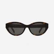 Saint Laurent Women SL M148/F Rounded Cat-Eye Dark Havana, Silver / Grey Sunglasses