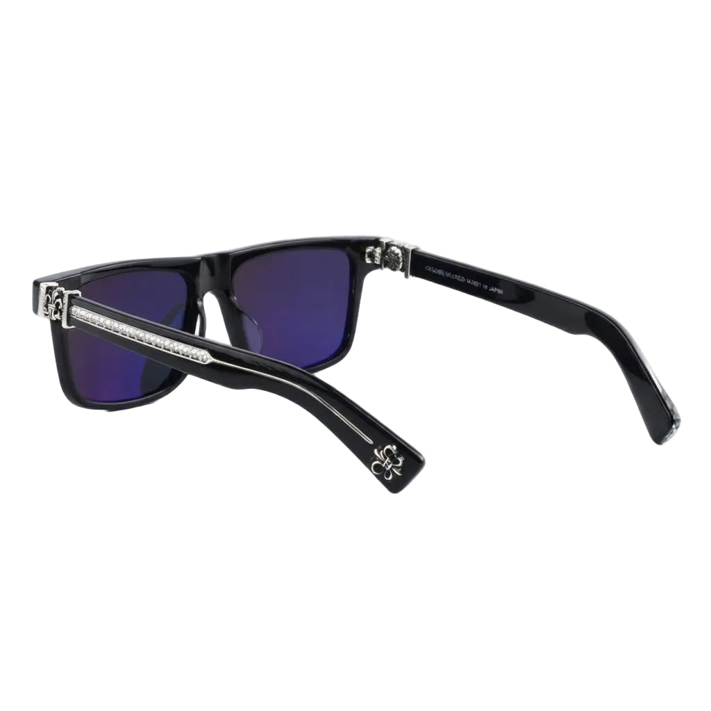 Chrome Hearts Unisex Box Lunch-A 1855 Black & Silver Gothic Sunglasses
